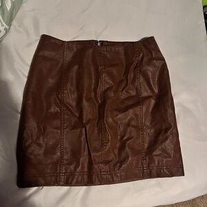 Free People Chocolate Brown Mini Skirt